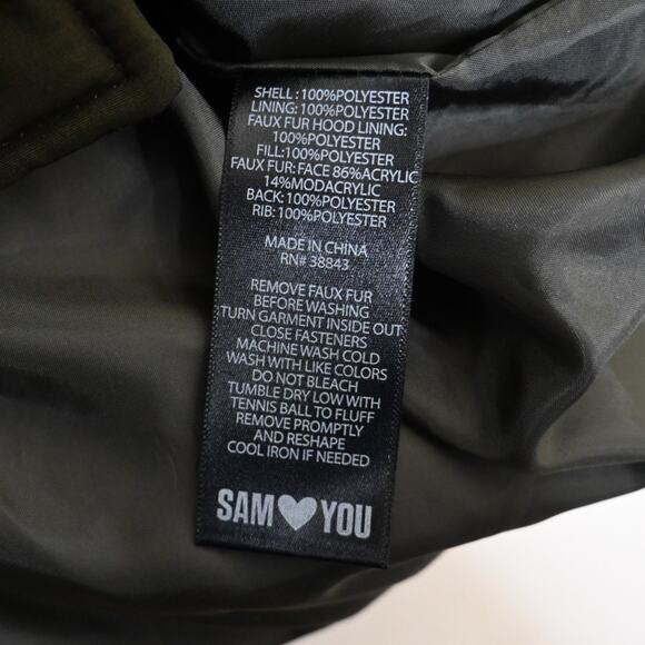 Sam Edelman Womens M Faux Fur Trim & Faux Shearling Lined Hooded Coat NEW - Picture 10 of 10